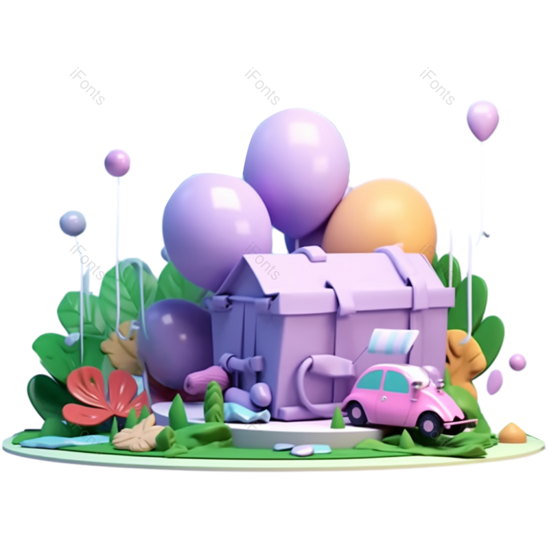 卡通图片,可爱风元素,动画PNG,气球免抠素材